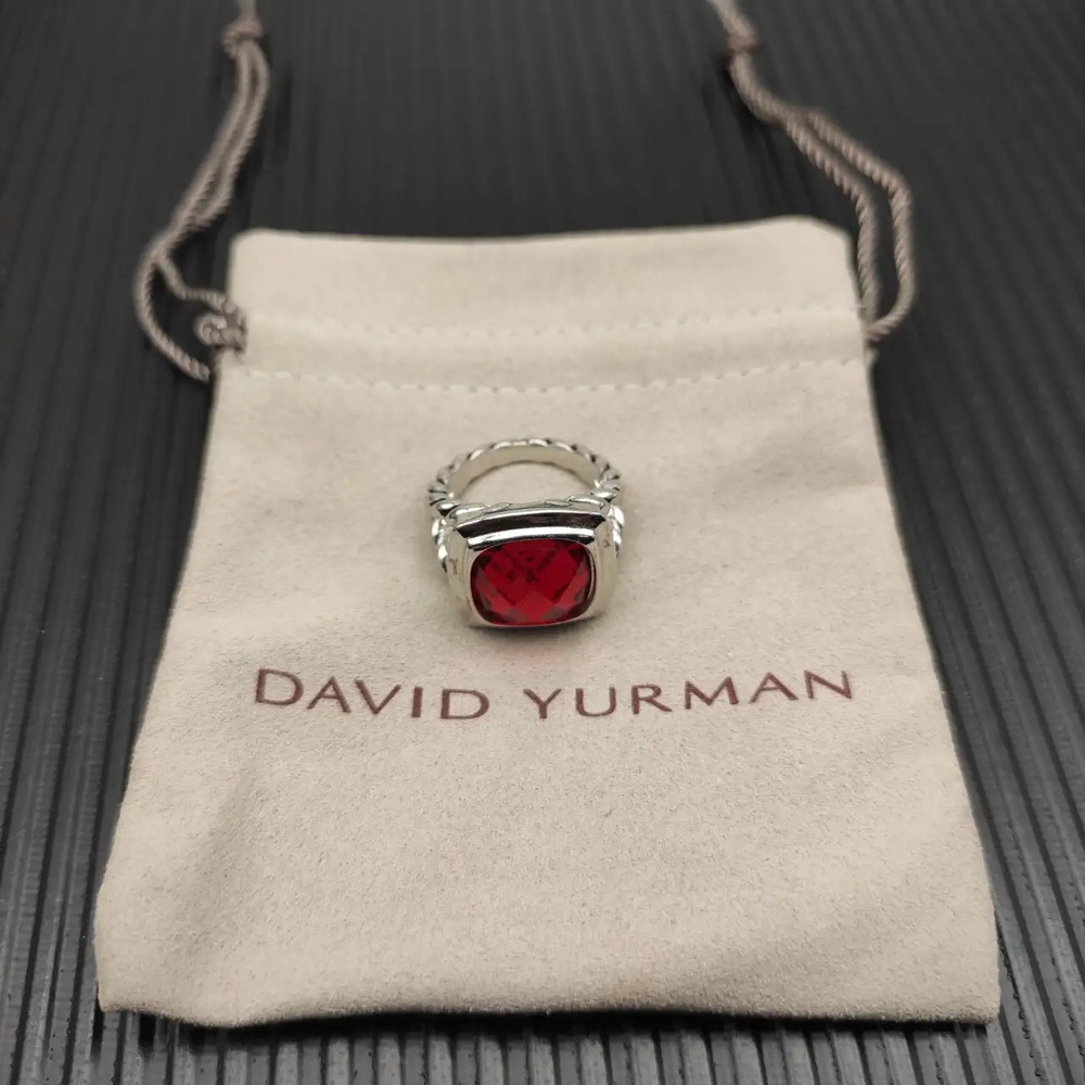 David Yurman Square Red Diamond Ring